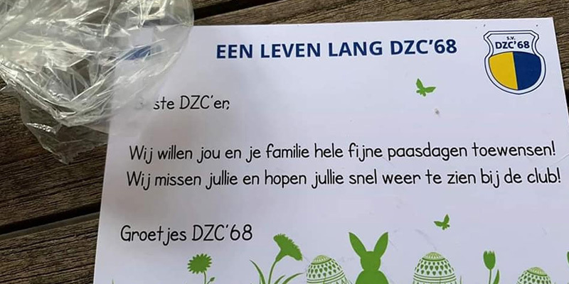 Sportwereld tegen corona: Fijn Pasen namens DZC’68 Doetinchem