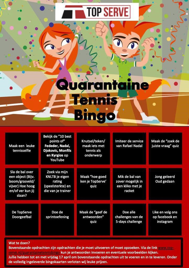 Tennis Quarantaine Bingo8x11